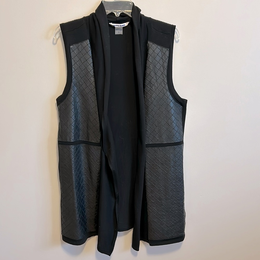 Tunic vest by Nygard, long, black, women’s, size L.